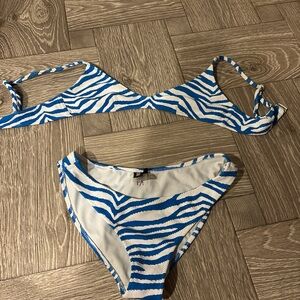Triangl - Blue & White Zebra Print Bikini Set